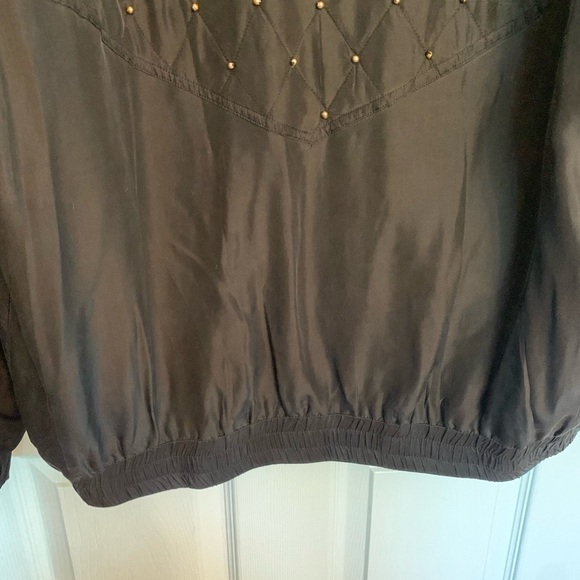 Vintage Rhoda Lynne Windbreaker Jacket 100% Silk Studded - Picture 6 of 6